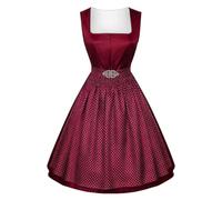 Vestido Dirndl sin mangas con delantal para mujer, conjunto de 2 piezas, disfraz de Bávaro corto Oktoberfest, traje de fiesta de cerveza, disfraz de camarera folklore tradicional, rojo, M