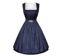 Vestido Dirndl sin mangas con delantal para mujer, conjunto de 2 piezas, disfraz de Bávaro corto Oktoberfest, traje de fiesta de cerveza, disfraz de camarera folklore tradicional, azul, M