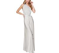 Vestido elegante de dama de honor multidireccional, cuello en V, espalda descubierta, sin mangas, hombros descubiertos, longitud hasta el suelo, vestido de cóctel, vestido de verano, formal, boda