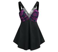 Vestido Elegante Mujer Vestido Corto de Noche para Mujer con Tirantes Anchos y Detalles de Lentejuelas (Purple, XL)