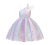 Vestido Elegante Niña - Oddler Niños Niñas Estampados Sin Mangas Vacaciones Fotografía Costome Corte Estilo Tul Malla Vestido Princesa Ropa (White 3-4 Years)