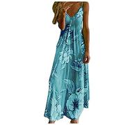 Vestido elegante para mujer, largo hasta la rodilla, vestido recto con estampado floral, vestido de moda para mujer, vestidos largos casuales de verano con mangas completas, azul, 4XL