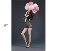 Vestido erótico de cuero y látex para mujer marca Moonlight Asymmetric Style Crochet Mini Dress Black One Size