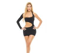 Vestido erótico de cuero y látex para mujer marca PINK LIPSTICK LINGERIE CUT MY LIFE INTO PIECES DRESS BLACK, OS