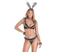 Vestido erótico de cuero y látex para mujer marca S Pleasures Lingerie Divertido disfraz de conejita