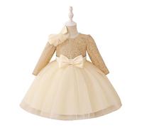 Vestido festivo de niña con falda de varios niveles para ocasiones elegantes momentos especiales en la vida de tu hijo, amarillo, 12-18 meses