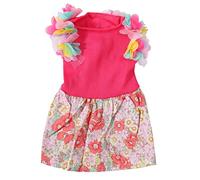 Vestido Floral Perro para Perros Pequeños | Vestido de princesa de verano ligero para cachorros | Ropa para mascotas de poliéster respirable para fiestas/vacaciones/fotos (S)