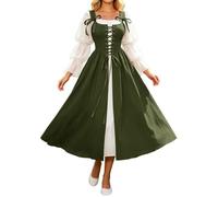 Vestido genérico Dirndl para mujer, vestido tradicional bávaro para fiesta de la cerveza, disfraz medieval renacentista, vestidos elegantes y largos, vestidos de princesa vintage, verde, S