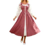 Vestido genérico Dirndl para mujer, vestido tradicional bávaro para fiesta de la cerveza, disfraz medieval renacentista, vestidos elegantes y largos, vestidos de princesa vintage, rojo sandía, XS