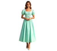 Vestido genérico medieval femenino renacentista estilo gótico victoriano vestido largo plisado traje reina princesa vintage elegante para Halloween Cosplay teatro noche temático, verde, XXL