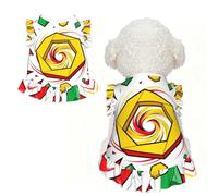 Vestido geométrico de fragmento para perros pequeños, lindo vestido de enagua de manga con vuelos para cachorro, traje de verano para chihuahua y gato Yorkie