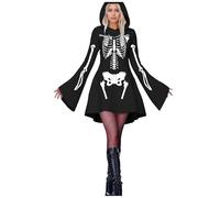 Vestido gótico de Halloween para mujer, corto con capucha, manga larga, disfraz de bruja, disfraz de vampiro, vestido de fiesta, vestido medieval con capucha, vestido de una línea A, vestido de bruja