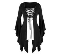 Vestido gótico de mujer con curvas cortas estilo steampunk curvy disfraz de vampiro de estilo medieval elegante vintage vestido de bruja sexy sexy vestido ceremonia retro maxi vestido para carnaval