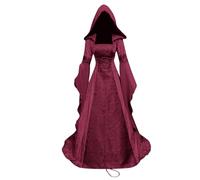 Vestido Gotico Mujer 2025 Disfraz De Bruja Mujer Adulta Gótico Vestido de Noche con Ribete Disfraces Halloween Adulto corsé gótico victoriano Vestidos Medievales Tallas Grandes Renacentista Medieval