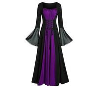 Vestido Gótico Mujer Disfraz Halloween Bruja Medievales Muerte Vestidos Hallowen Mujer Vampira Medieval Vampiros Talla Grande Morado Fantasia Halloween Adulto Disfraz Vampiresa Morado M