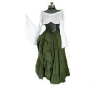 Vestido gótico para mujer adecuado para ocasiones especiales y temas vintage (verde L)