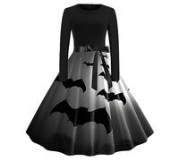 Vestido gótico para mujer, vestido de fiesta de princesa vampiro, vestido elegante de mujer de talla grande para Halloween, vestido de mujer de otoño e invierno. Ropa festiva Cómodo de llevar