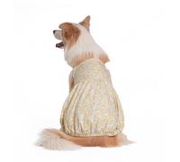 Vestido grande de amor para perro, transpirable, de verano, floral, corazón, vestido de princesa, lindo tutú de calabaza, 5XL (flor amarilla)