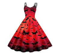 Vestido Halloween Mujer Retro, Trajes Medievales Mujer, Causal Sin Mangas Vintage Estampado Disfraces Adultos Originales Disfraz Medievales Princesa Reina Bruja Para Carnaval Halloween Fiesta