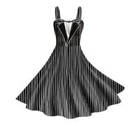 Vestido Halloween Mujer, Vestido Audrey Hepburn, Cuello Bajo Estilo Hepburn Ensangrentado Retro Patrón Empalme Pullover Falda Zombie Divertidos Diablo Bruja Cosplay Carnaval Temáticas Vestidos