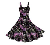 Vestido Halloween Mujer, Vestido Audrey Hepburn, Sin Mangas Sexy Corset Murcielago Telaraña Ensangrentado Impresión Falda Zombie Divertidos Diablo Bruja Cosplay Carnaval Temáticas Vestidos