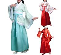 Vestido Hanfu Tradicional Chino para Niños, Traje De Baile Hanfu, Disfraz De Escenario Actuación Antiguo, Vestido Princesa Elegante,Disfraz Geisha Niña Para Carnaval Cosplay (A01-Light Blue, 5-6Years)