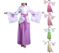 Vestido Hanfu Tradicional Chino para Niños, Traje De Baile Hanfu, Disfraz De Escenario Actuación Antiguo, Vestido Princesa Elegante,Disfraz Geisha Niña para Carnaval Cosplay (A02-Purple, 16Years)