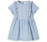 Vestido Infantil con Volantes Ropa de Manga Corta Escote Redondo Azul Suave 116