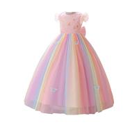Vestido infantil de princesas con red de tul y lazo, falda tutú para ocasiones festivas y actuaciones, vestido de baile como disfraz para carnaval y teatro, elegante atuendo