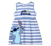 Vestido Infantil de Stitch - Color Azul y Blanco - Talla 5 Años - Vestido sin Mangas - Elaborado con 100% de Algodón de 145 gsm - Estampado de Stitch - Producto Original Diseñado en España