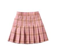 Vestido Infantil Femenino Falda Escolar Plisada con Estampado de Cuadros y Mallas Integradas para (7-8 Years)