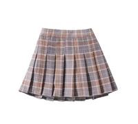 Vestido Infantil Femenino Falda Escolar Plisada con Estampado de Cuadros y Mallas Integradas para Niñas (Grey, 2-3 Years)