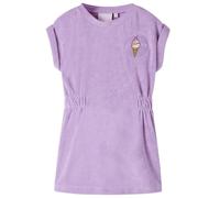 Vestido Infantil Ropa para Niños con Manga Corta Cintura con Cordón Lila 128