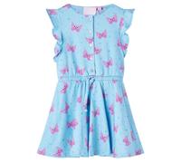 Vestido Infantil sin Mangas con Botones Estampado de Mariposas Ropa Azul 104