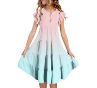 Vestido Informal de Verano con Degradado para niña (6-15 años) Tirantes Niña Midi Talla Grande