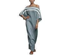 Vestido Informal de Verano para Mujer con diseño de Hombros Descubiertos y Mangas murciélago en Corte Holgado Estilo Resort Elegancia Natural Que No Pasa Desapercibida