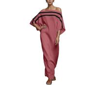 Vestido Informal de Verano para Mujer con diseño de Hombros Descubiertos y Mangas murciélago en Corte Holgado Estilo Resort Elegancia Natural Que No Pasa Desapercibida