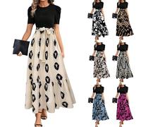 Vestido Invitada Boda Fiesta Elegantes Elegante Vestidos Verano Mujer 2025 Boho Manga Corta Ceremonia Coctel Ropa Fiesta Algodon Tallas Grandes Dresses for Women(Caqui,M)