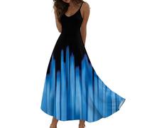 Vestido Invitada Boda, Vestido De Invitada De Comunion Ropa Elegante Mujer Vestidos Largo Verano para Mujer Color Liso Tirantes Finos Sin Mangas Corte En A Estilo Playero Ligero Vestidos Fiesta