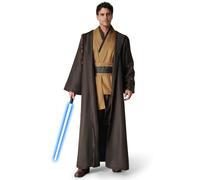 Vestido Jedi Medieval IEEILULU con Capucha y Túnica Hombre - LightSaber Azul, XXL