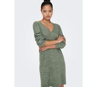 Vestido jersey con cuello de pico Mujer Talla XS. Color Verde