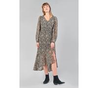 Vestido larga de manga larga estampado Mujer Talla L. Color Negro