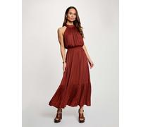 Vestido largo acampanado holgado marrón coñac mujer 36
