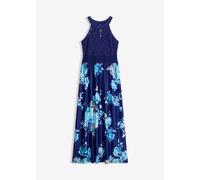 Vestido largo con estampado floral y encaje 48