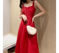 Vestido largo con tirantes diseñado con un estilo de hadas y elasticidad moderada, perfecto para que las mujeres lo usen durante el día a día, club, vacaciones y ocasiones de vacaciones en todas las