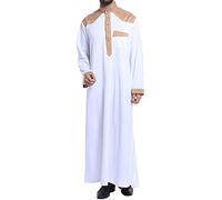 Vestido largo de caftán para hombre, túnica musulmana, caftán, camisas musulmanas, árabe, islámico, abaya, manga larga, caftán, vestidos étnicos, ropa de oración, ramadán, ropa de taiji, amarillo, 3XL