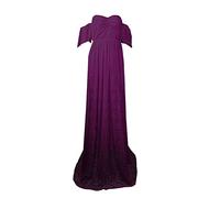 Vestido largo de encaje para mujer, de manga corta, para fotografía, vestido de manga voladora, cinturón para el vientre para embarazo, para pantalones, Morado (, S