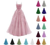Vestido largo de tul para mujer, con tirantes finos, vestido de graduación, vestido de fiesta, vestido de baile, vestido de cóctel, falda de tul, vestido de princesa, boda, vestido de novia, A1 Pk1, L