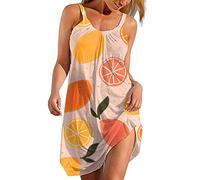 Vestido largo de verano para mujer, estampado floral, vestido de playa, bohemio, sin mangas, maxi vestido elegante de verano, largo hasta la rodilla, vestido largo de verano, vestido largo, vestido