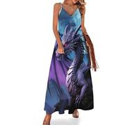 Vestido Largo de Verano para Mujer Purple Dragon Purple Moon con Escote en V.